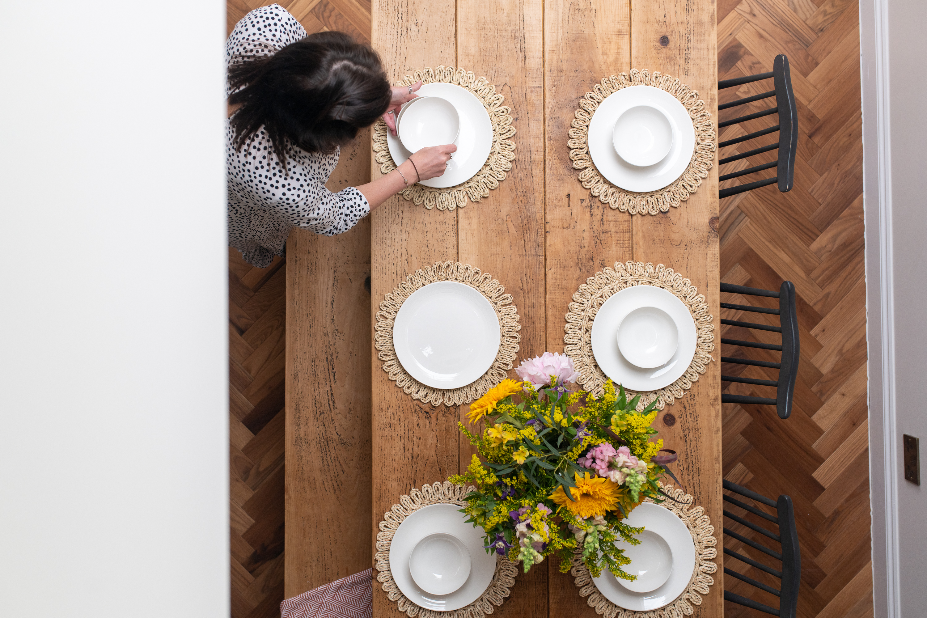 woman dressing table, image taken from above