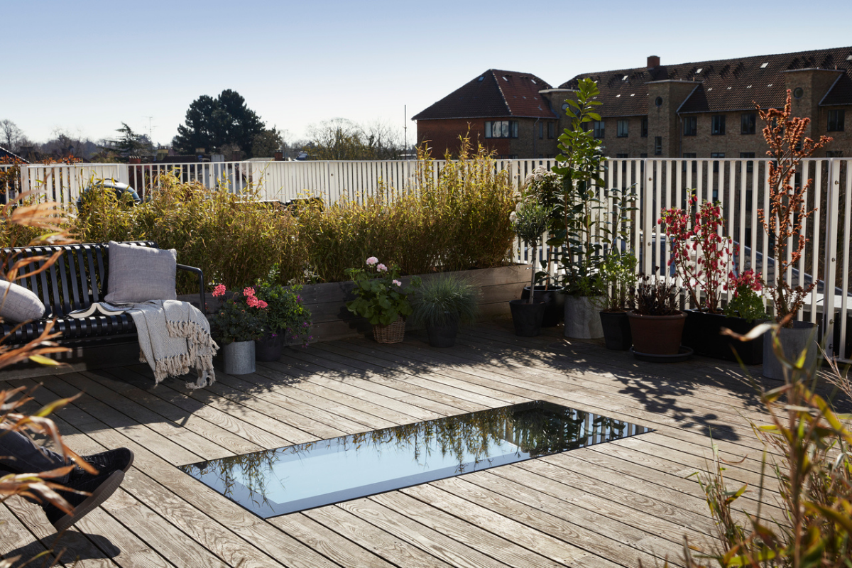 roof terrace walk on rooflight 
